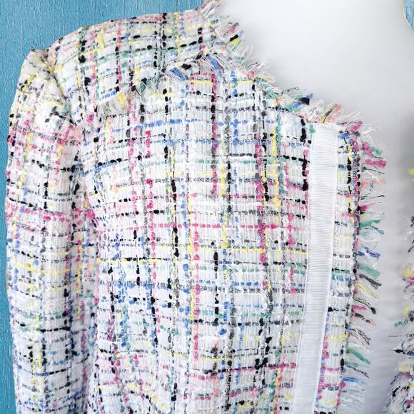 New Worthington Multicolor Tweed Open Front Blazer Jacket Size XL Tall - Picture 2 of 10